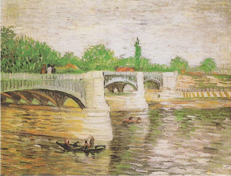 Die Seine with Pont de la Grande Jatte, Vincent Van Gogh